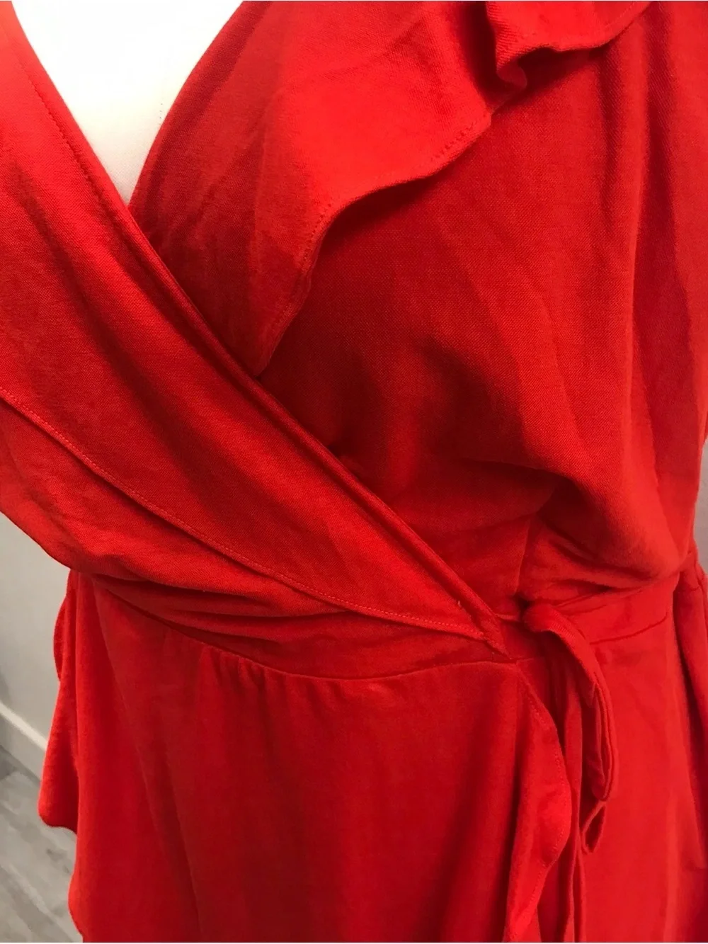 Nurode Ruffle Trim Wrapped Maxi Dress - Size 2X
